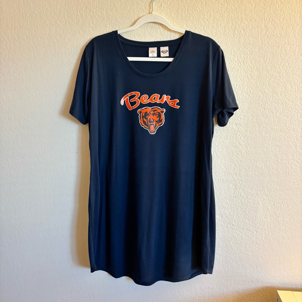 Chicago Bears Navy Short Sleeve T-Shirt Dress